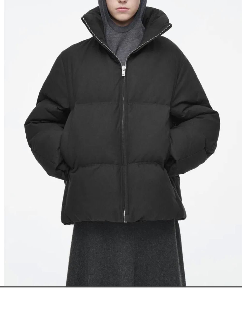 COS Black Oversized Puffer Jacket